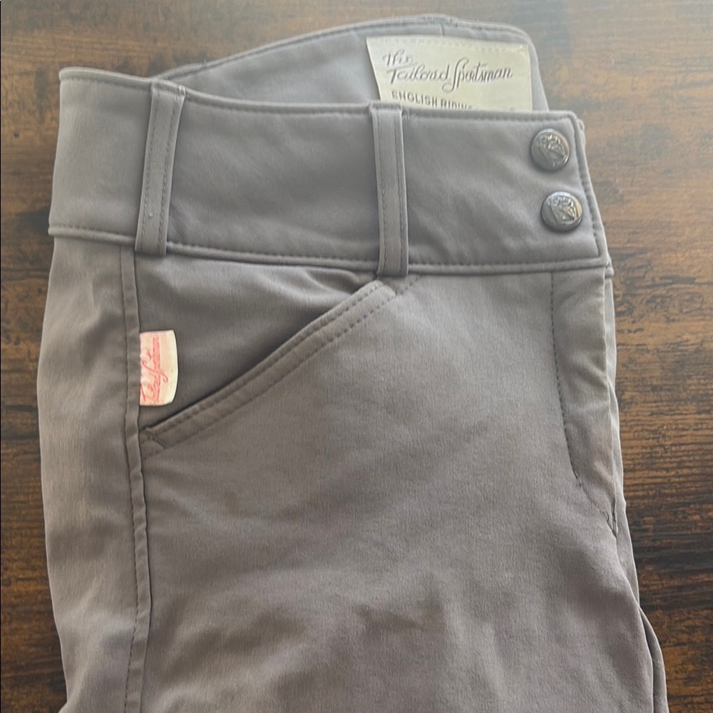 The Tailored Sportsman Gray Leggings/Breeches with Mid-Rise Waistband
